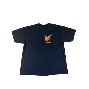 Vintage 90s Big Johnson Motorcycles Biker T-Shirt Black Tag was removed Fits L